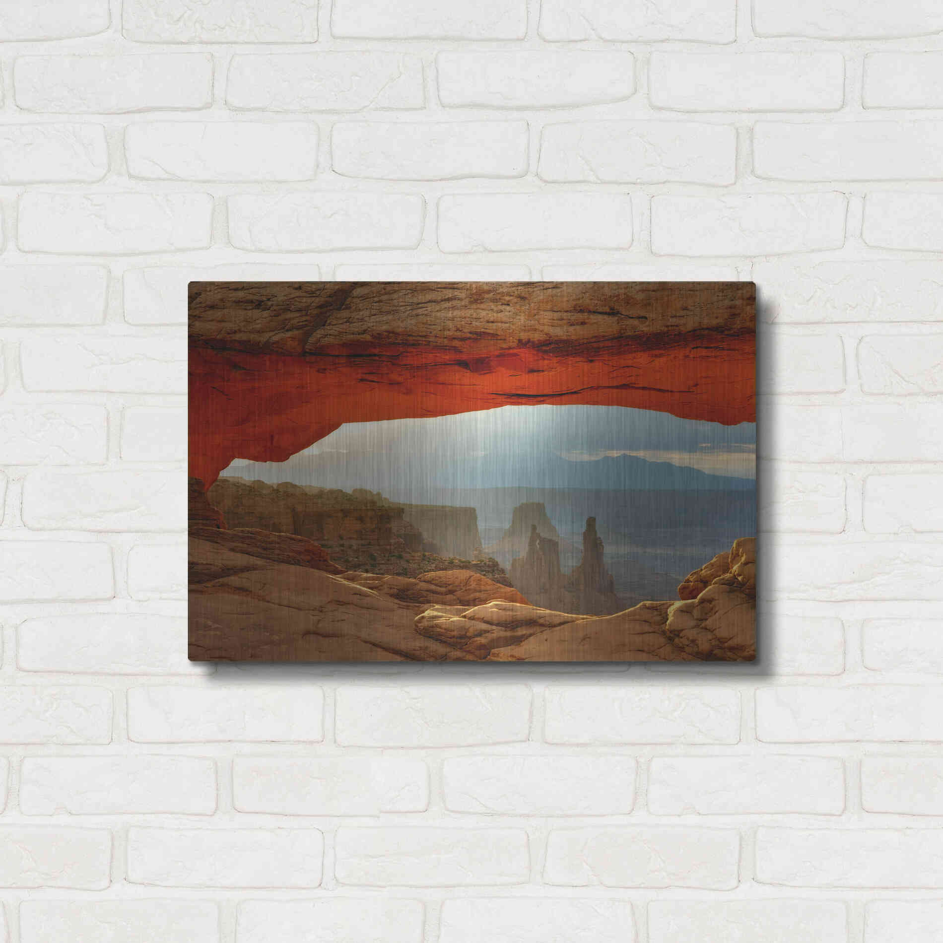 Luxe Metal Art 'Canyonlands Mesa Arch' by Mike Jones, Metal Wall Art,24x16