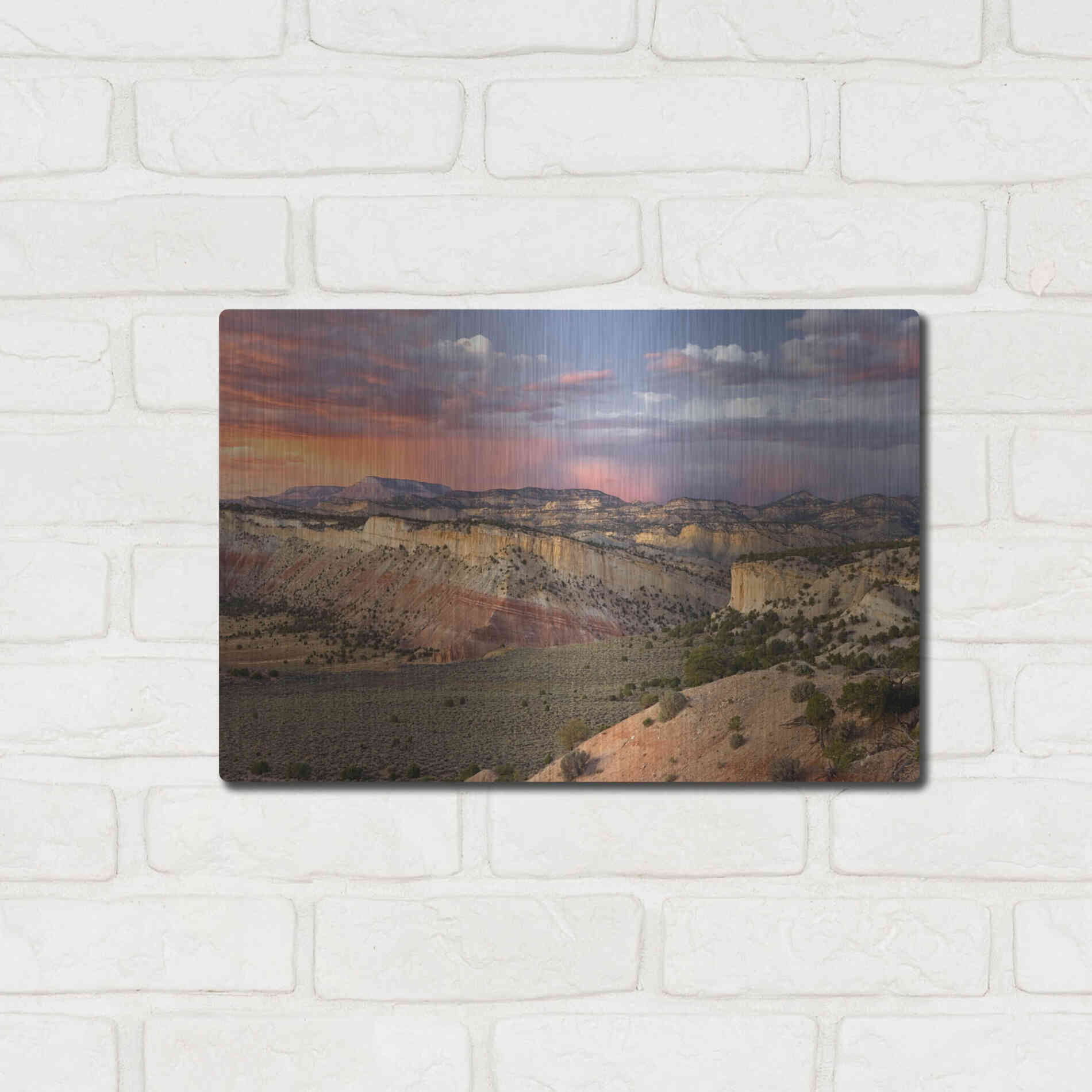 Luxe Metal Art 'Cottonwood Canyon Rd' by Mike Jones, Metal Wall Art,16x12