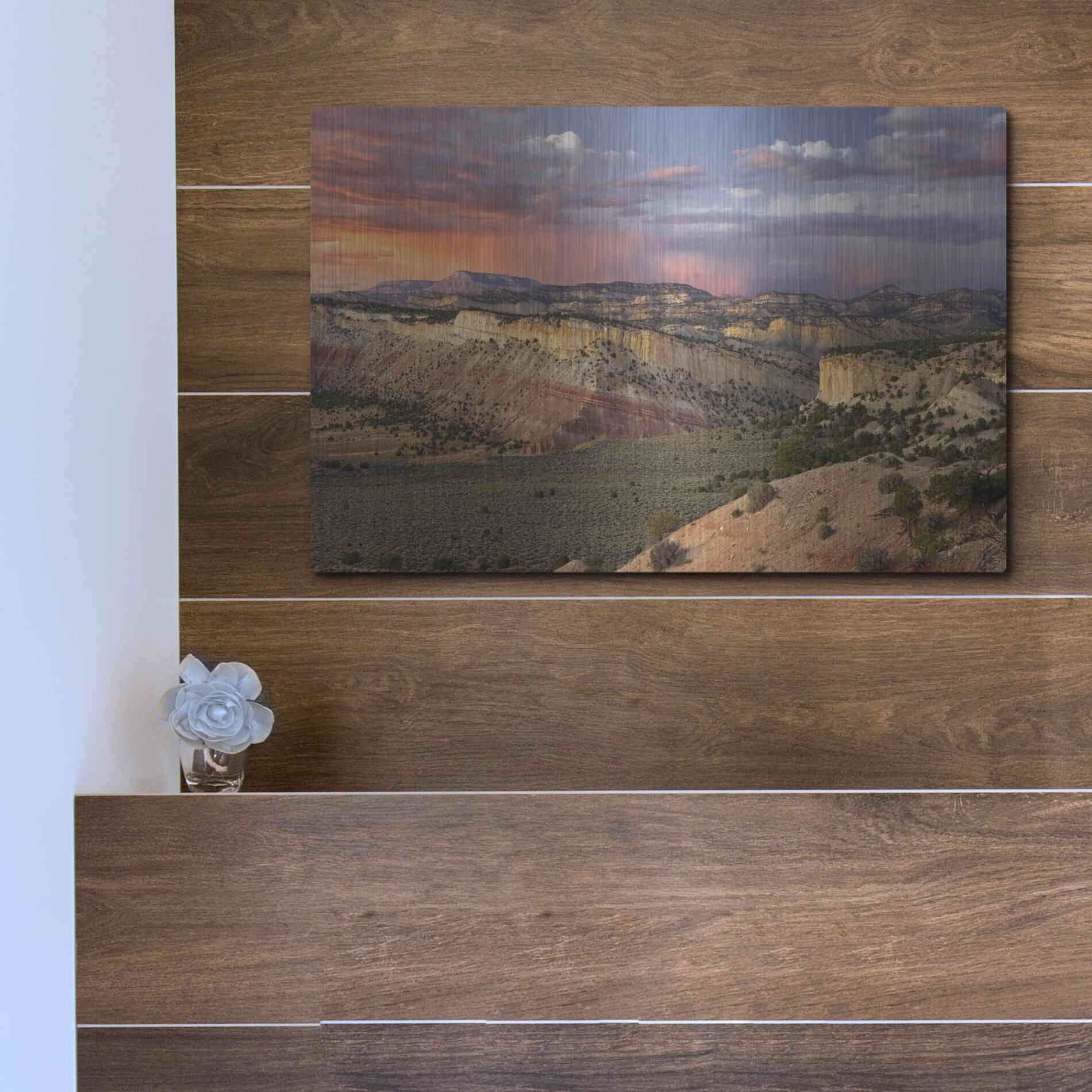 Luxe Metal Art 'Cottonwood Canyon Rd' by Mike Jones, Metal Wall Art,16x12