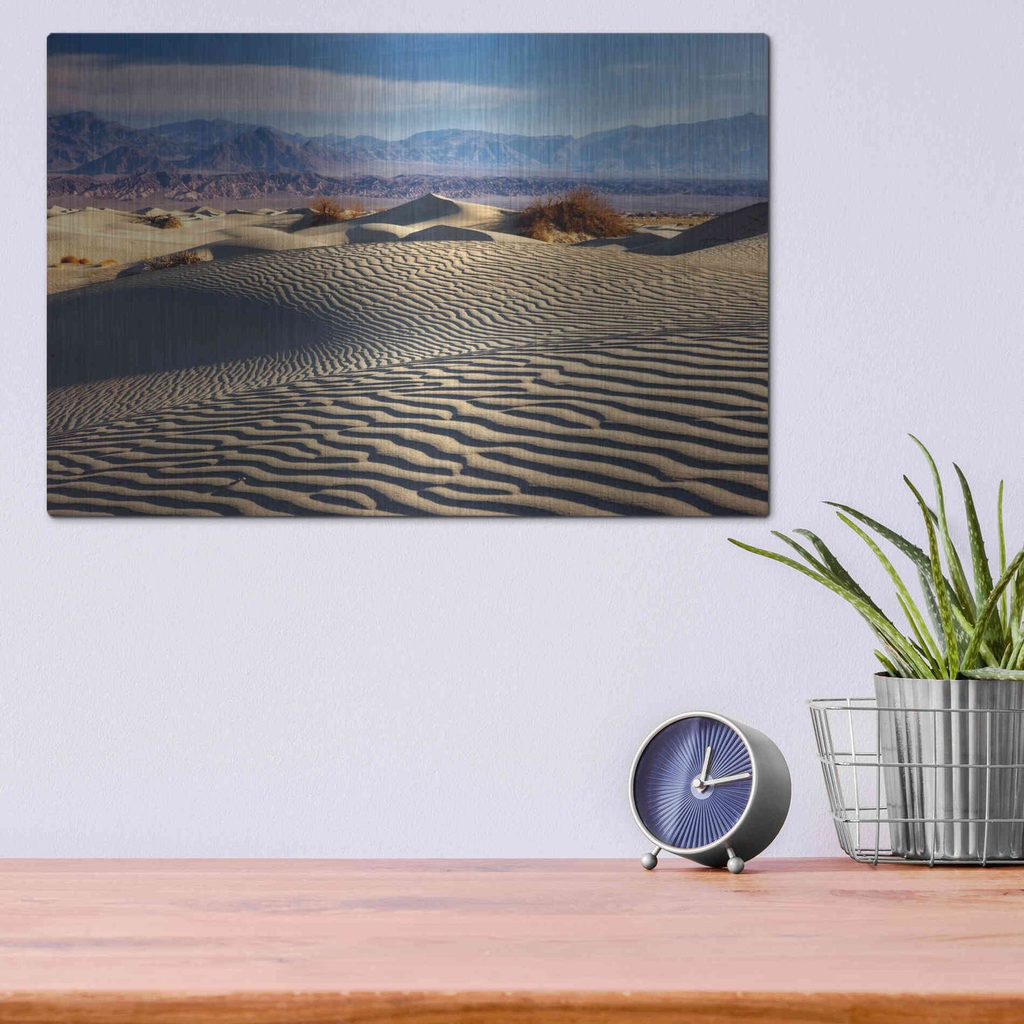 Luxe Metal Art 'Death Valley Mesquite Dunes' by Mike Jones, Metal Wall Art,16x12