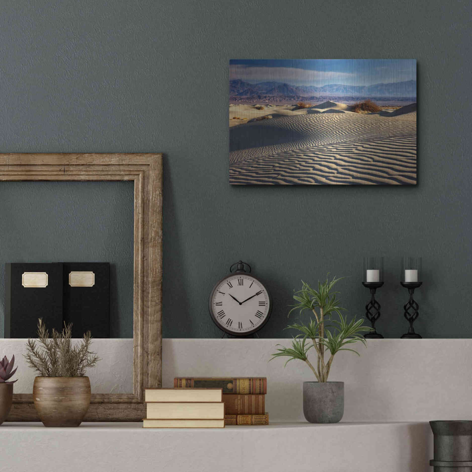 Luxe Metal Art 'Death Valley Mesquite Dunes' by Mike Jones, Metal Wall Art,16x12