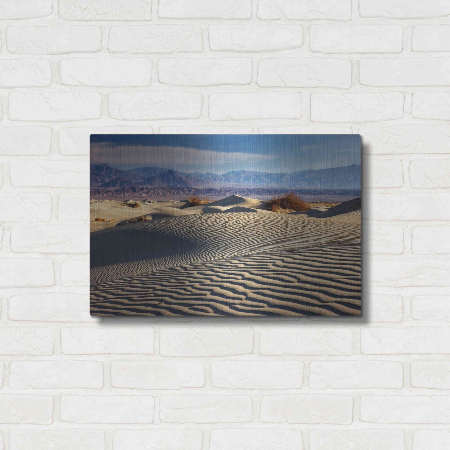 Luxe Metal Art 'Death Valley Mesquite Dunes' by Mike Jones, Metal Wall Art,24x16