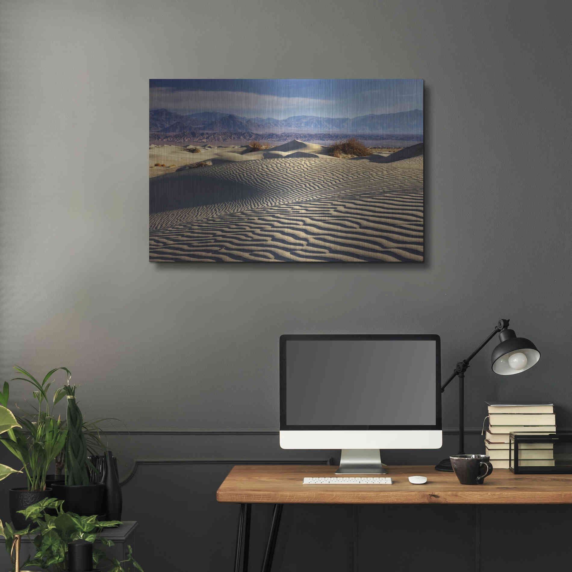 Luxe Metal Art 'Death Valley Mesquite Dunes' by Mike Jones, Metal Wall Art,36x24