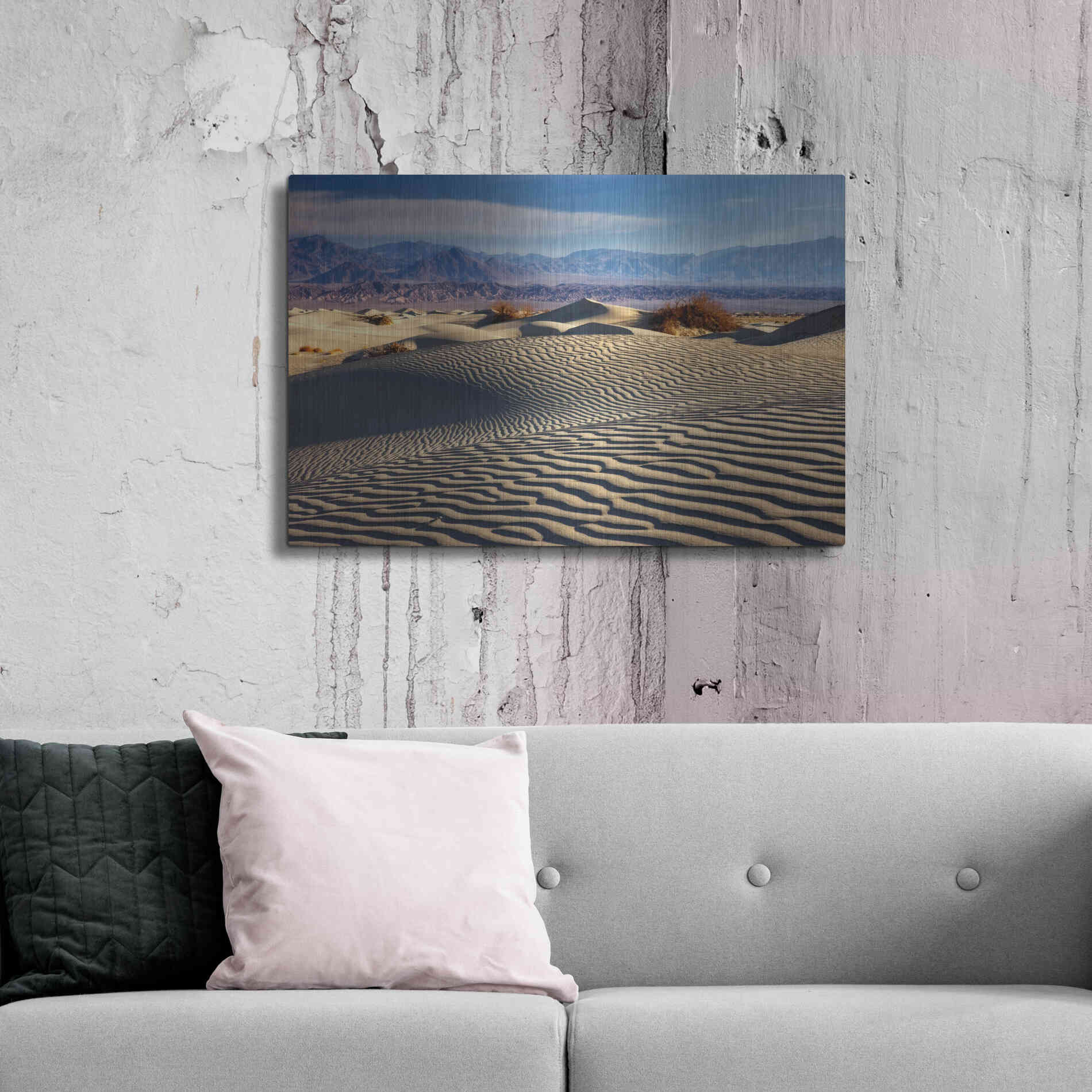 Luxe Metal Art 'Death Valley Mesquite Dunes' by Mike Jones, Metal Wall Art,36x24