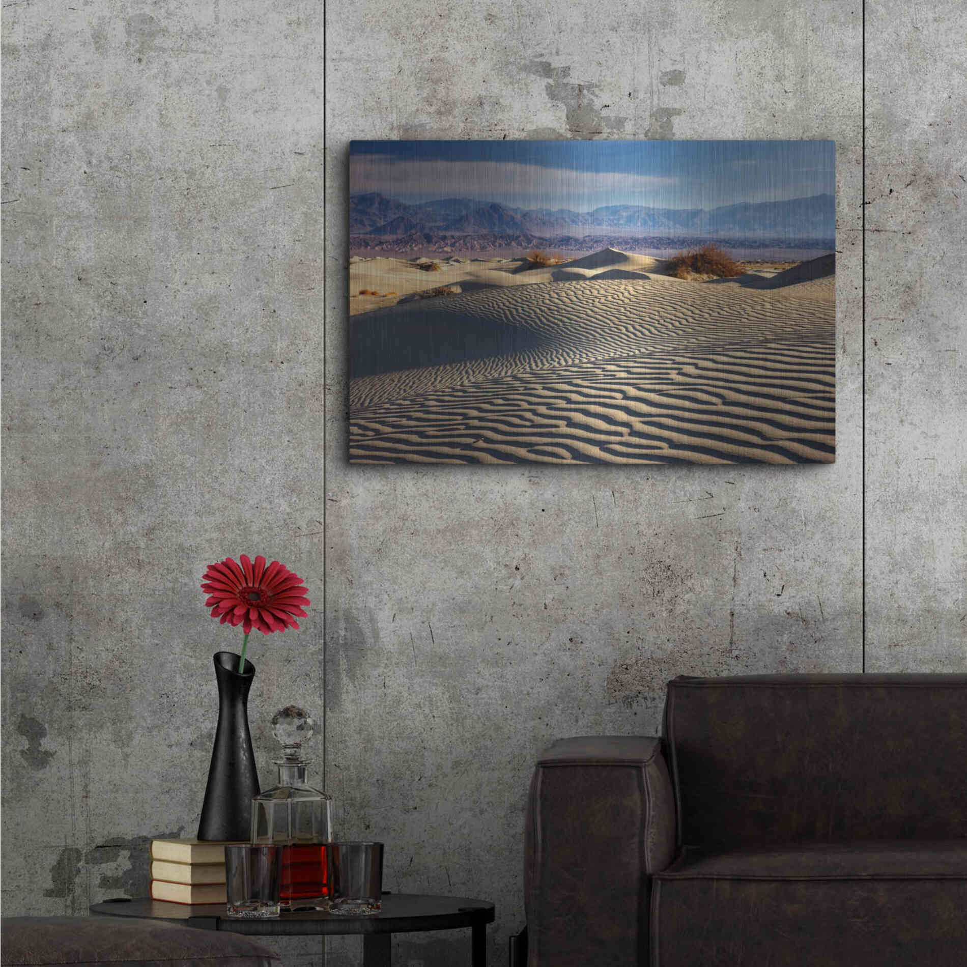 Luxe Metal Art 'Death Valley Mesquite Dunes' by Mike Jones, Metal Wall Art,36x24