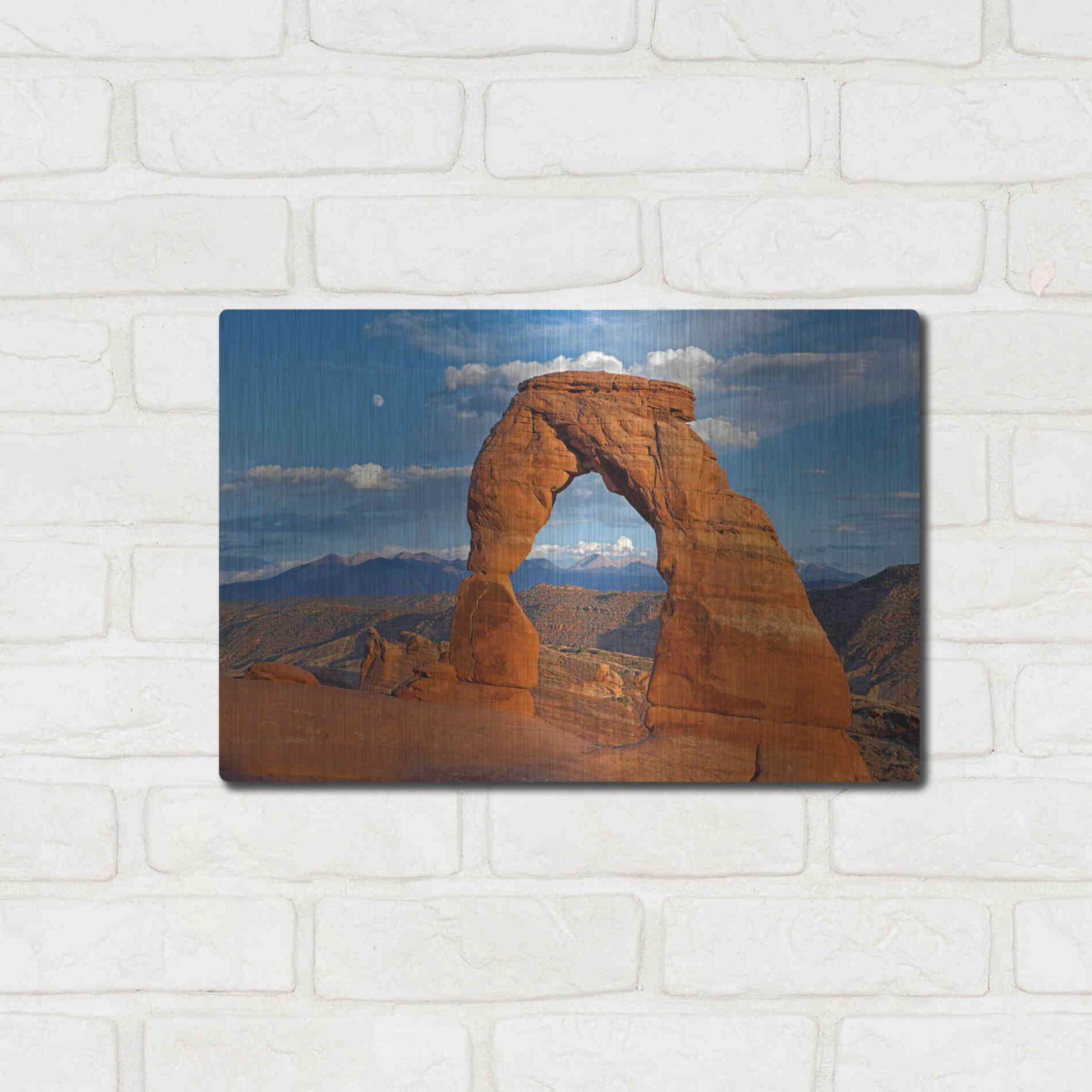 Luxe Metal Art 'Delicate Arch Sunset' by Mike Jones, Metal Wall Art,16x12