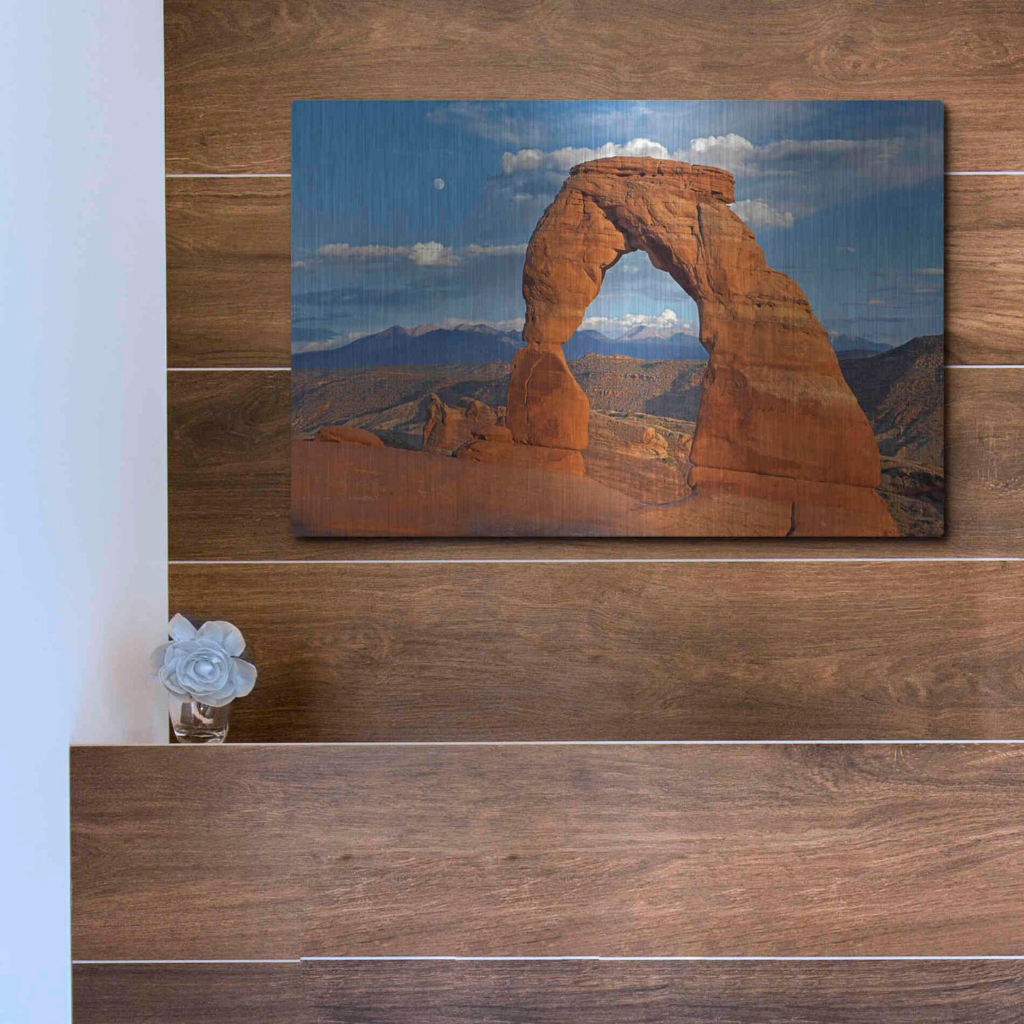 Luxe Metal Art 'Delicate Arch Sunset' by Mike Jones, Metal Wall Art,16x12