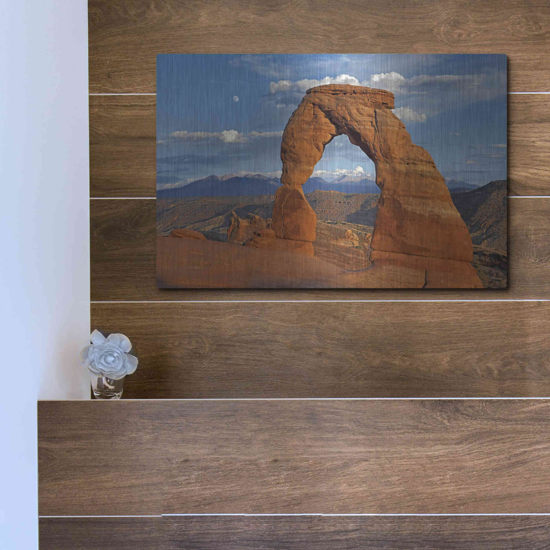 Luxe Metal Art 'Delicate Arch Sunset' by Mike Jones, Metal Wall Art,16x12