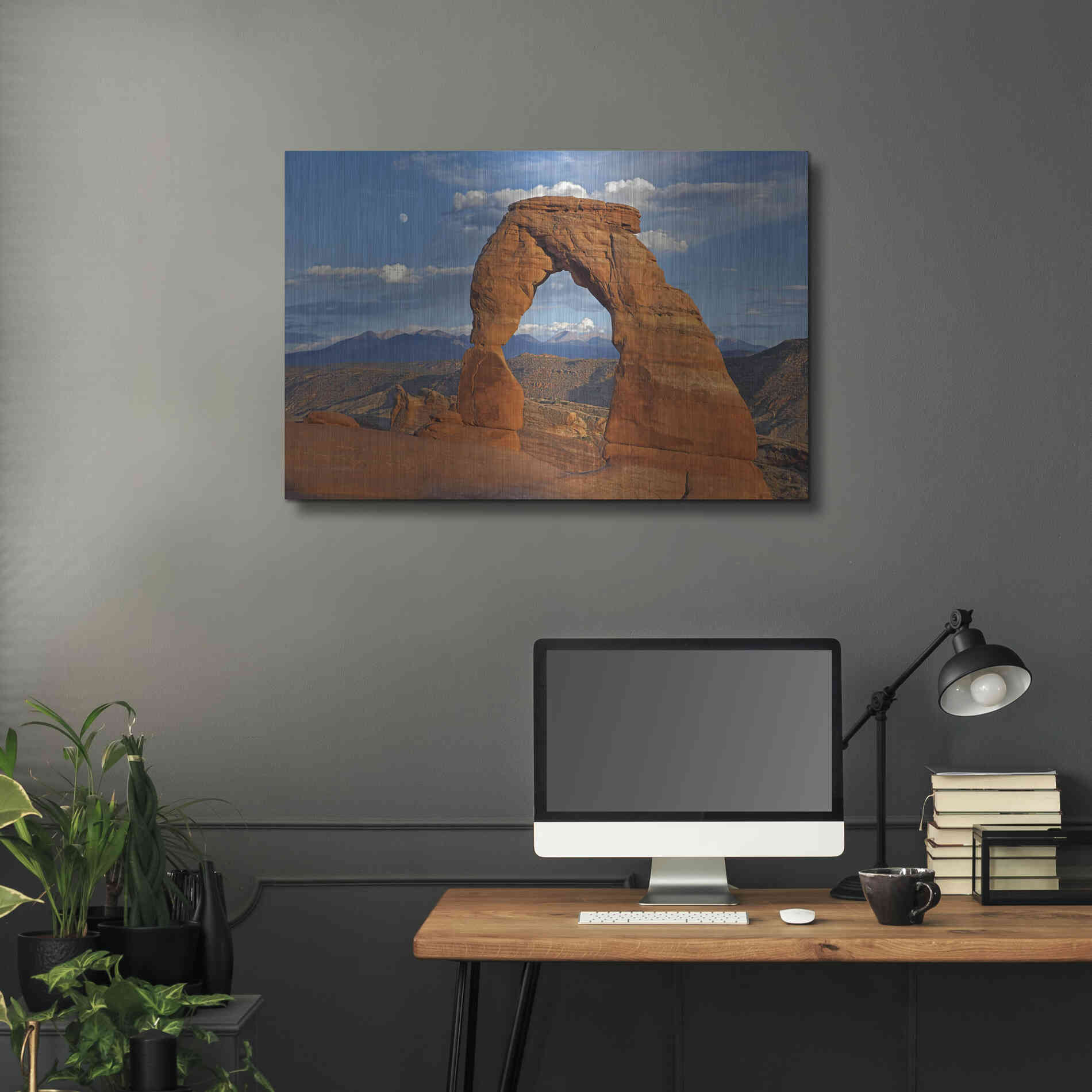 Luxe Metal Art 'Delicate Arch Sunset' by Mike Jones, Metal Wall Art,36x24