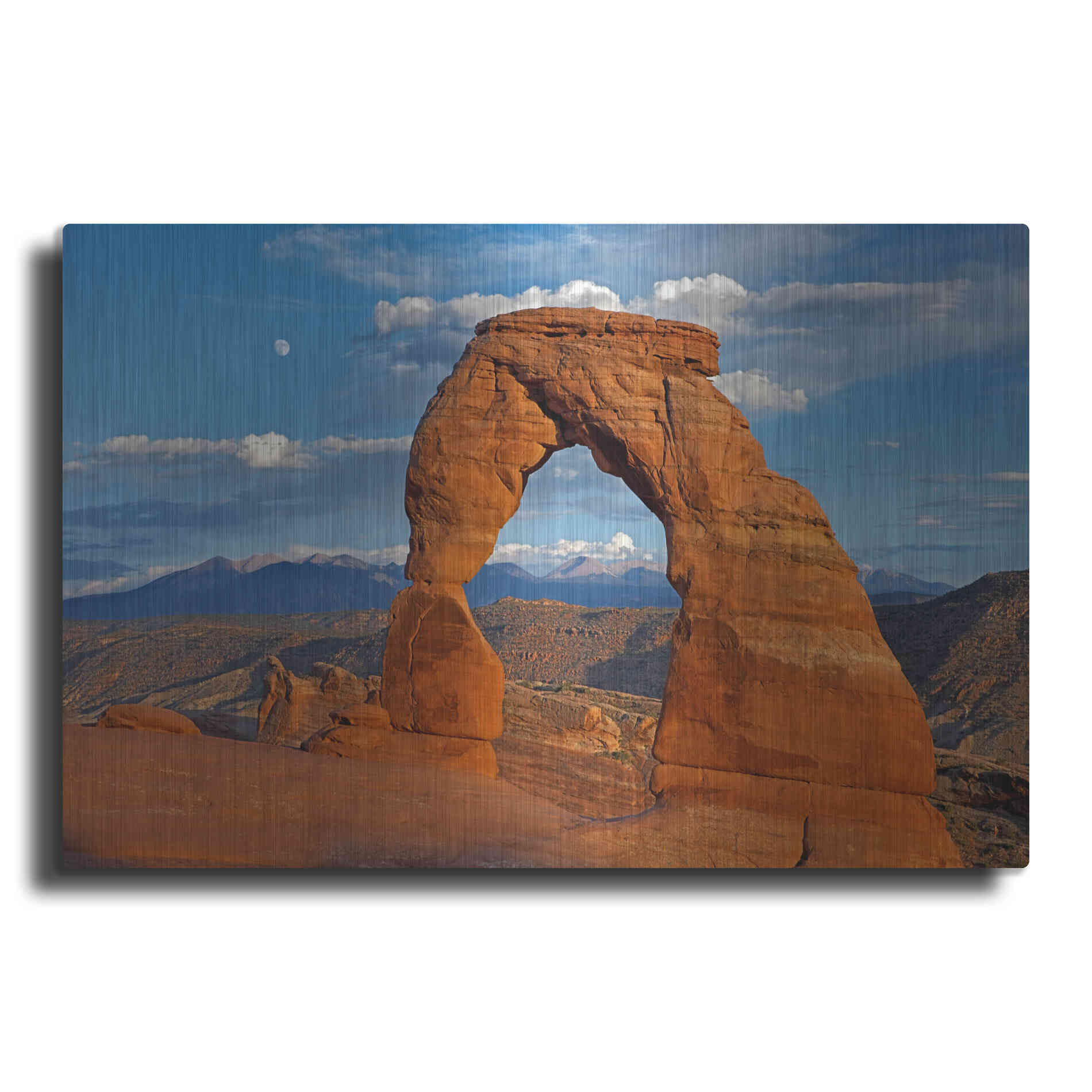Luxe Metal Art 'Delicate Arch Sunset' by Mike Jones, Metal Wall Art