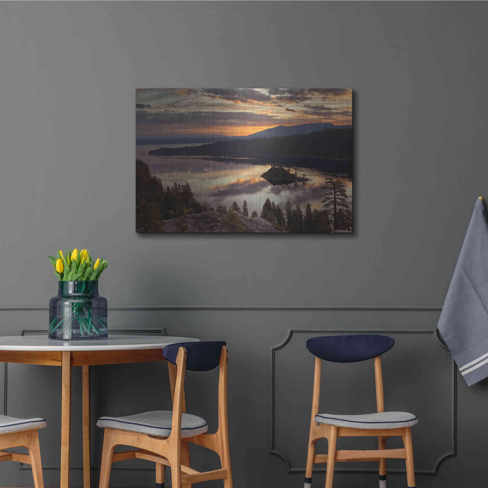 Luxe Metal Art 'Emerald Bay' by Mike Jones, Metal Wall Art,36x24