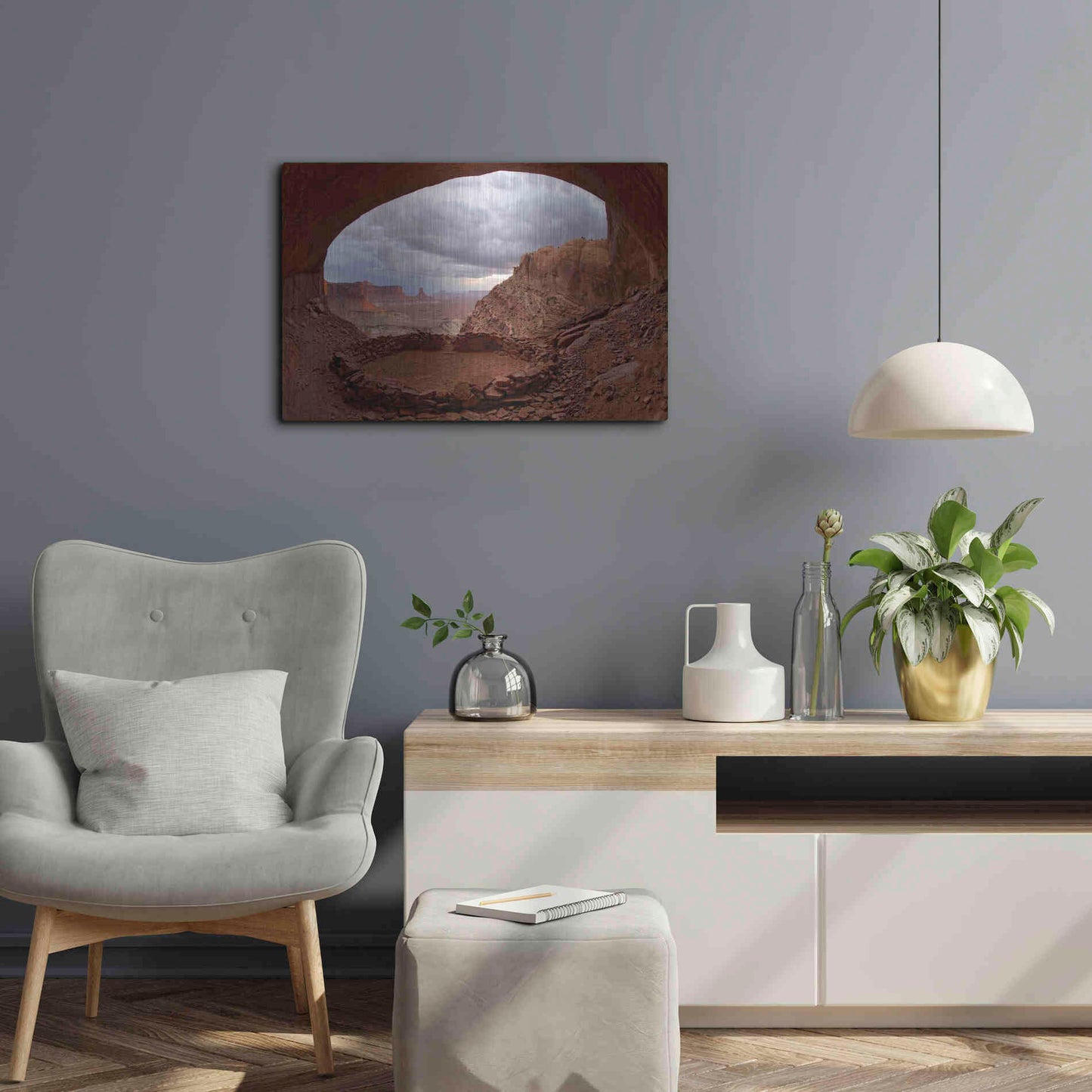 Luxe Metal Art 'False Kive Fisheye' by Mike Jones, Metal Wall Art,24x16