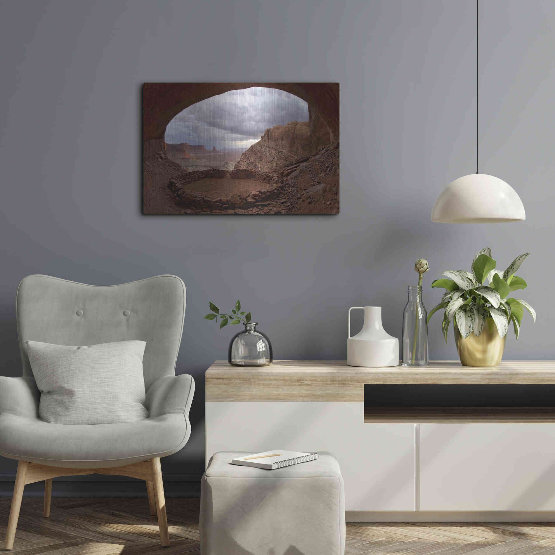 Luxe Metal Art 'False Kive Fisheye' by Mike Jones, Metal Wall Art,24x16