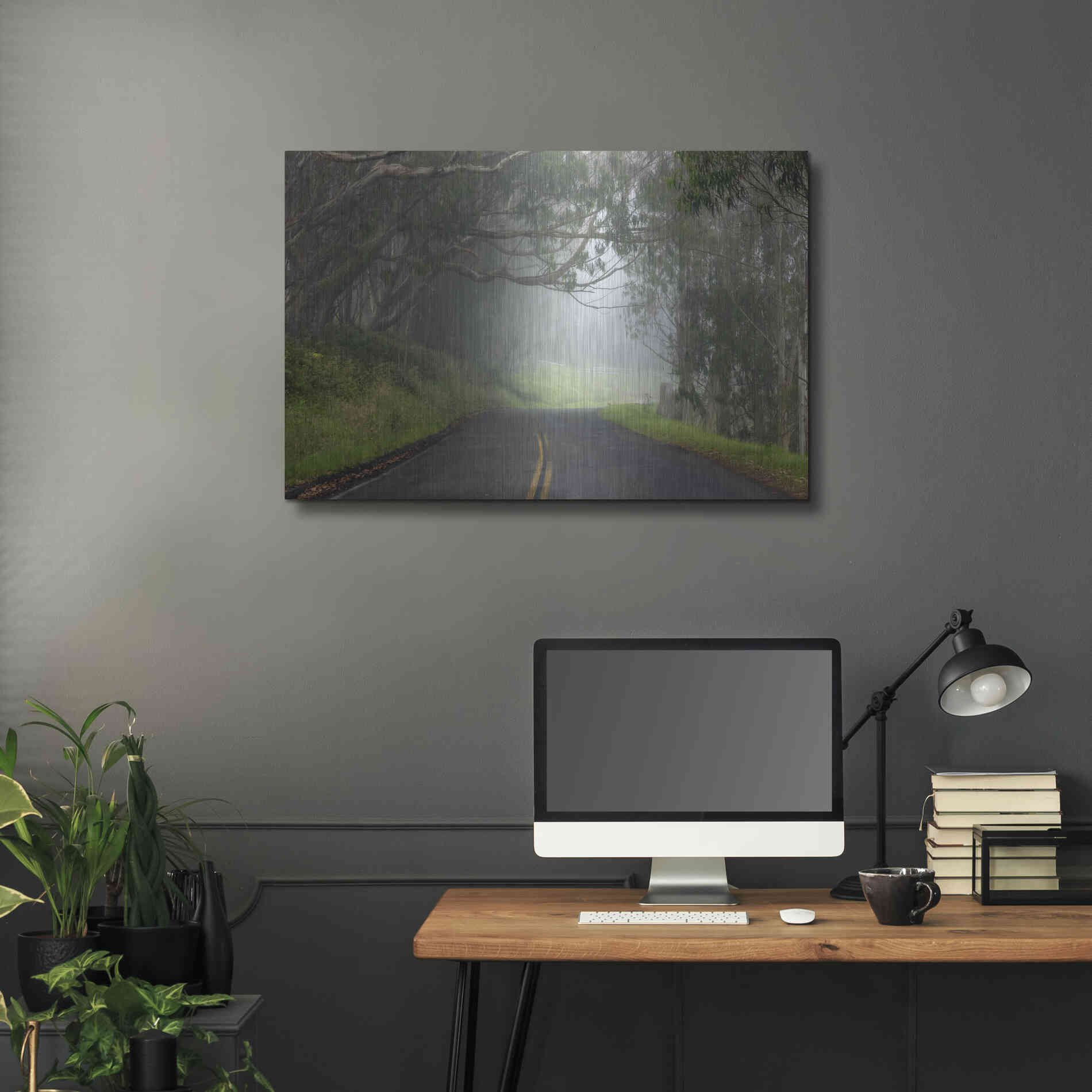Luxe Metal Art 'Foggy Road near Dillon Beach' by Mike Jones, Metal Wall Art,36x24