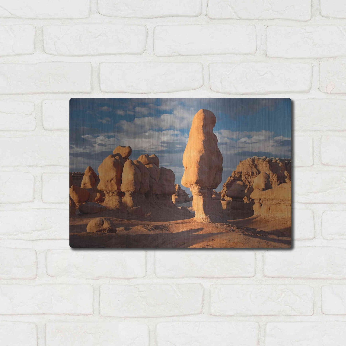 Luxe Metal Art 'Goblin Valley Tall Hoodoo' by Mike Jones, Metal Wall Art,16x12