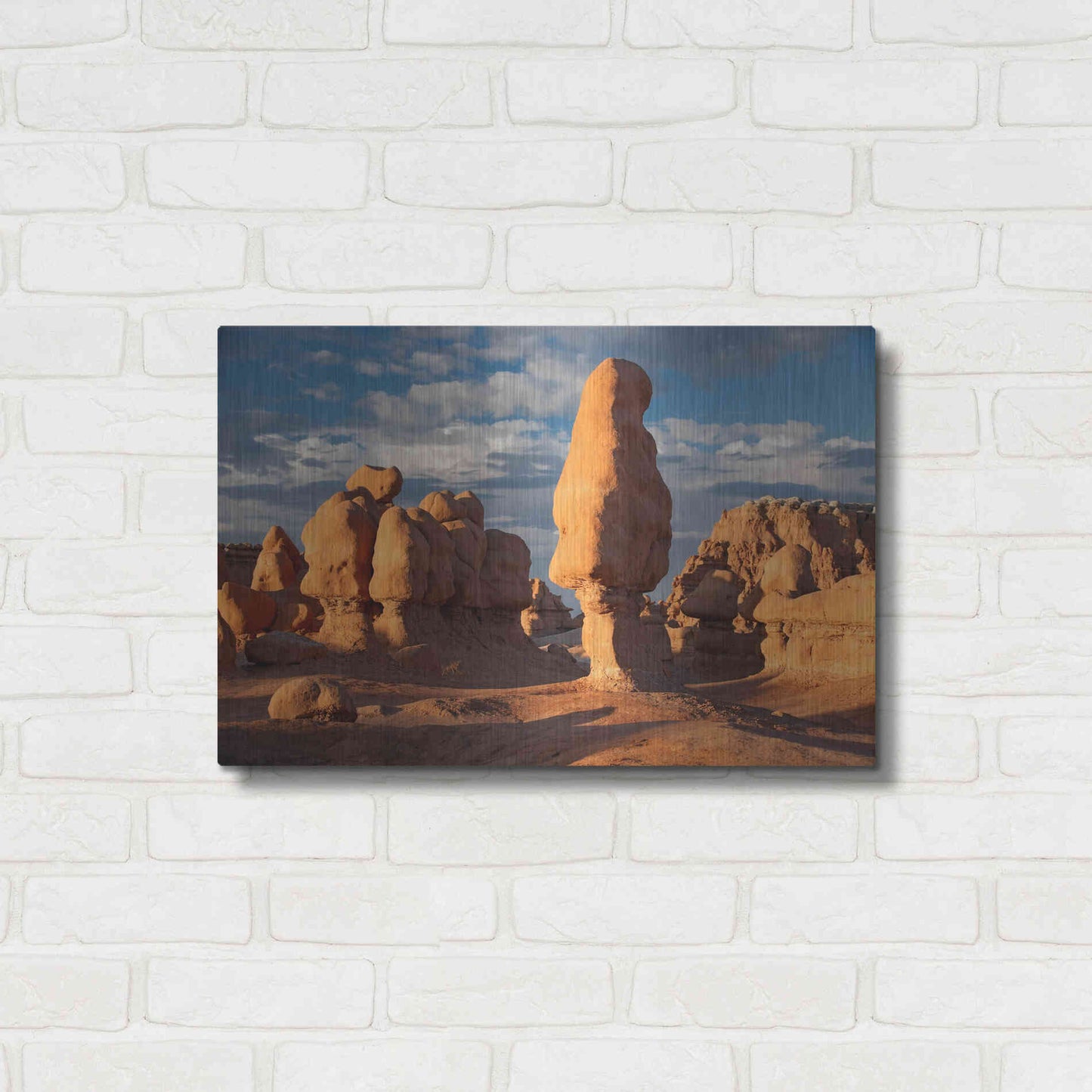 Luxe Metal Art 'Goblin Valley Tall Hoodoo' by Mike Jones, Metal Wall Art,24x16