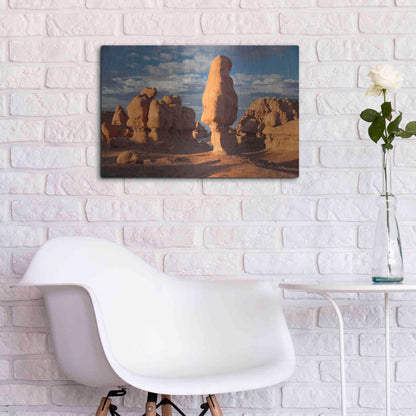 Luxe Metal Art 'Goblin Valley Tall Hoodoo' by Mike Jones, Metal Wall Art,24x16