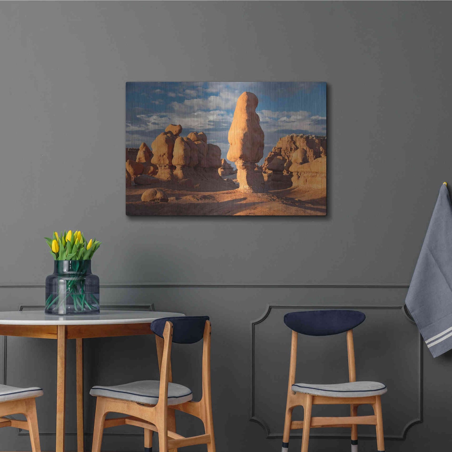 Luxe Metal Art 'Goblin Valley Tall Hoodoo' by Mike Jones, Metal Wall Art,36x24