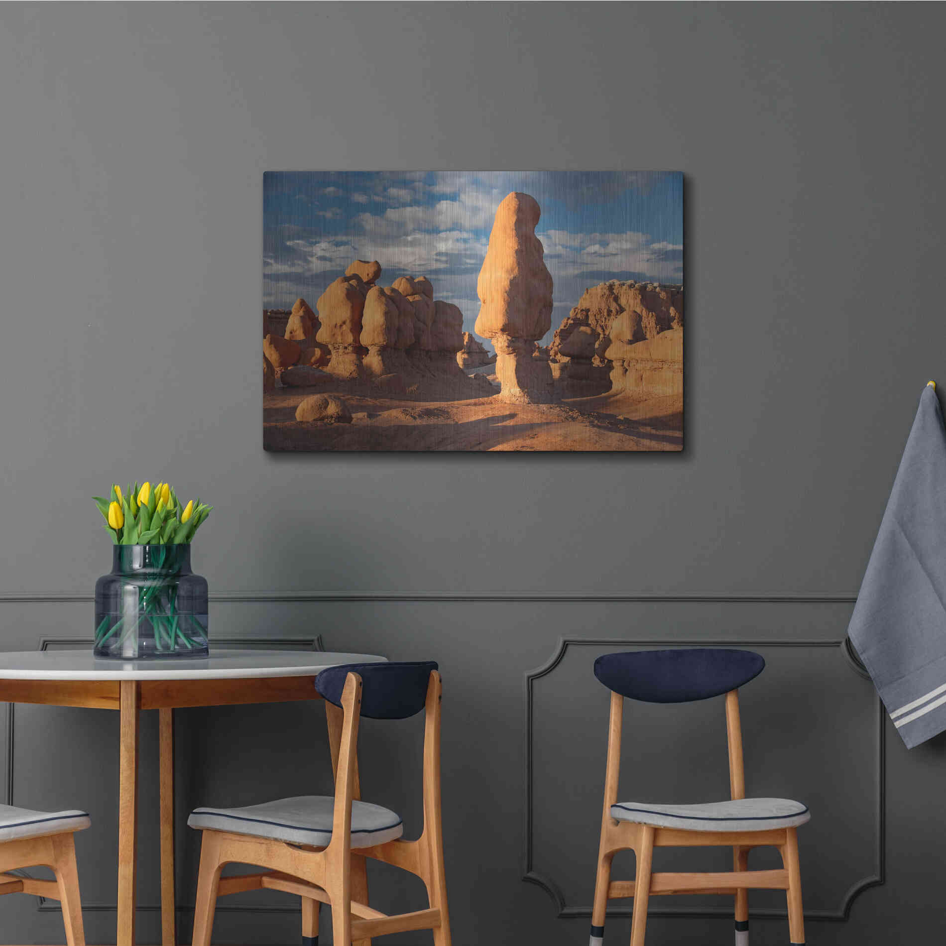 Luxe Metal Art 'Goblin Valley Tall Hoodoo' by Mike Jones, Metal Wall Art,36x24