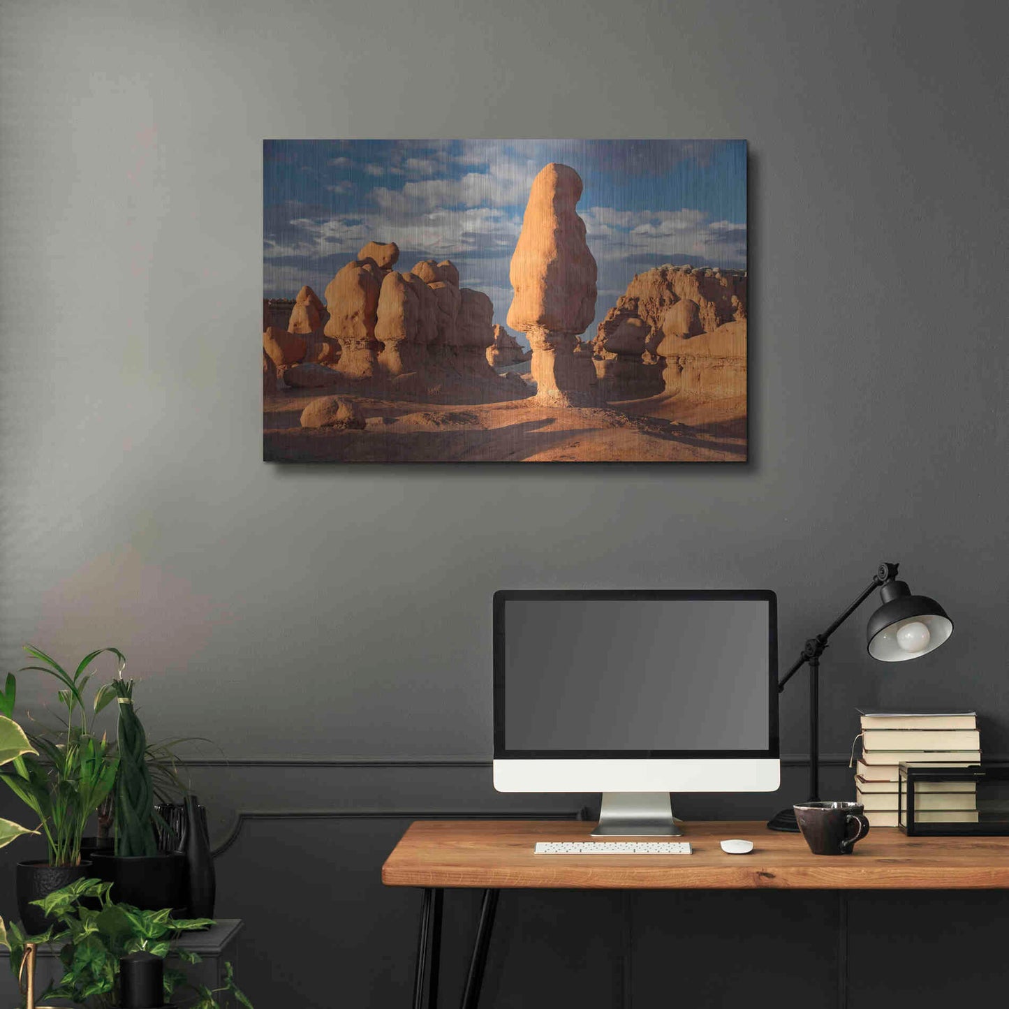 Luxe Metal Art 'Goblin Valley Tall Hoodoo' by Mike Jones, Metal Wall Art,36x24