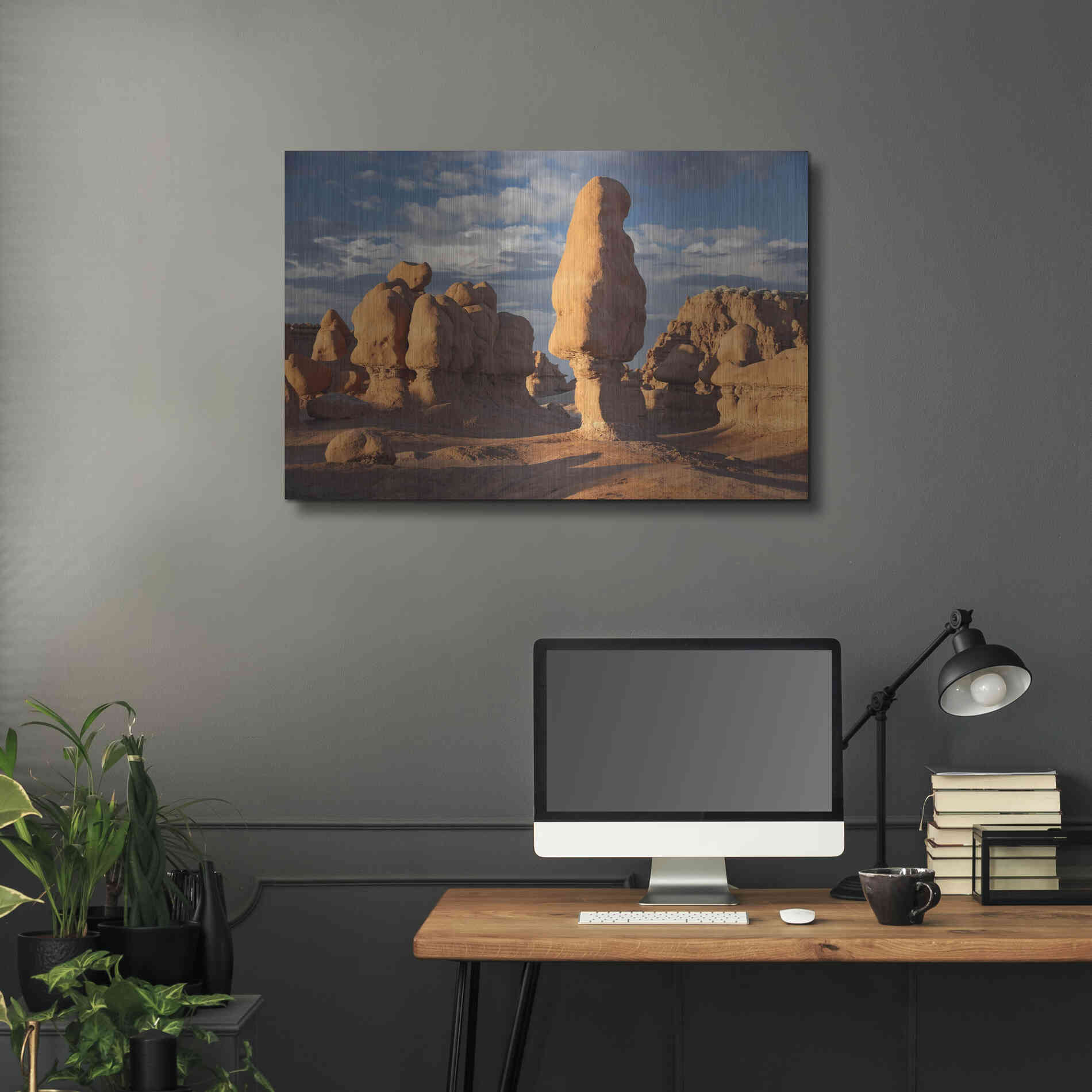 Luxe Metal Art 'Goblin Valley Tall Hoodoo' by Mike Jones, Metal Wall Art,36x24