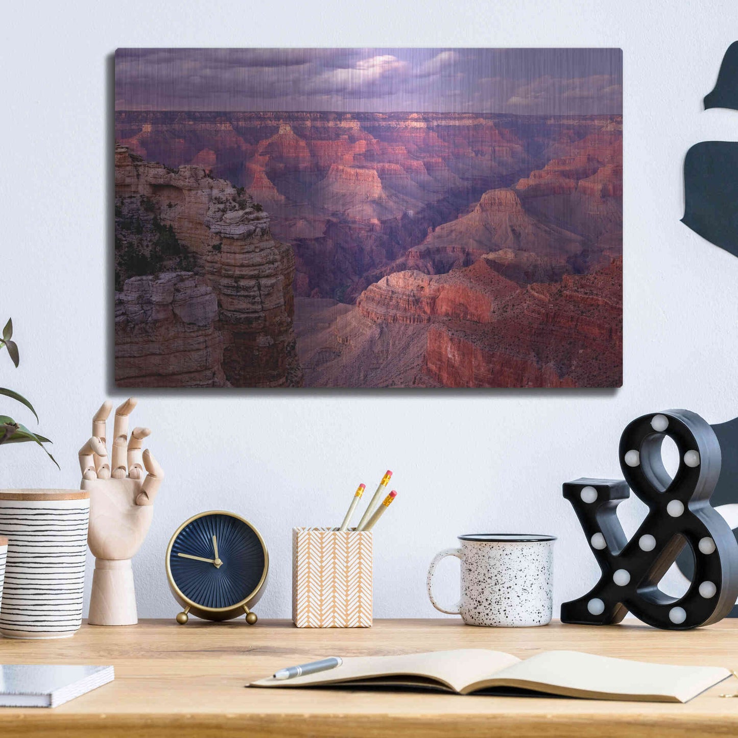 Luxe Metal Art 'Grand Canyon near Mather Point' by Mike Jones, Metal Wall Art,16x12