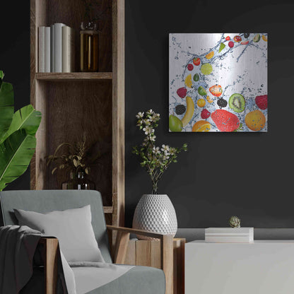 Luxe Metal Art 'Fruit Splash II' Metal Wall Art,24x24