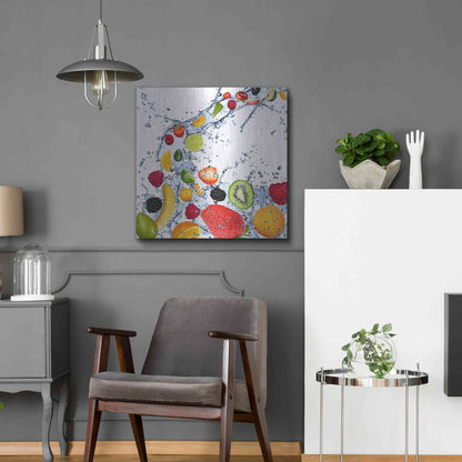 Luxe Metal Art 'Fruit Splash II' Metal Wall Art,24x24
