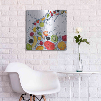 Luxe Metal Art 'Fruit Splash II' Metal Wall Art,24x24