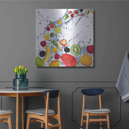 Luxe Metal Art 'Fruit Splash II' Metal Wall Art,36x36