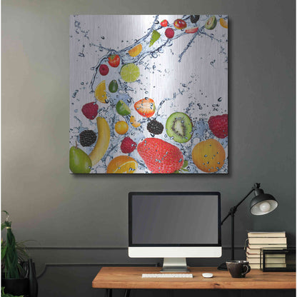 Luxe Metal Art 'Fruit Splash II' Metal Wall Art,36x36