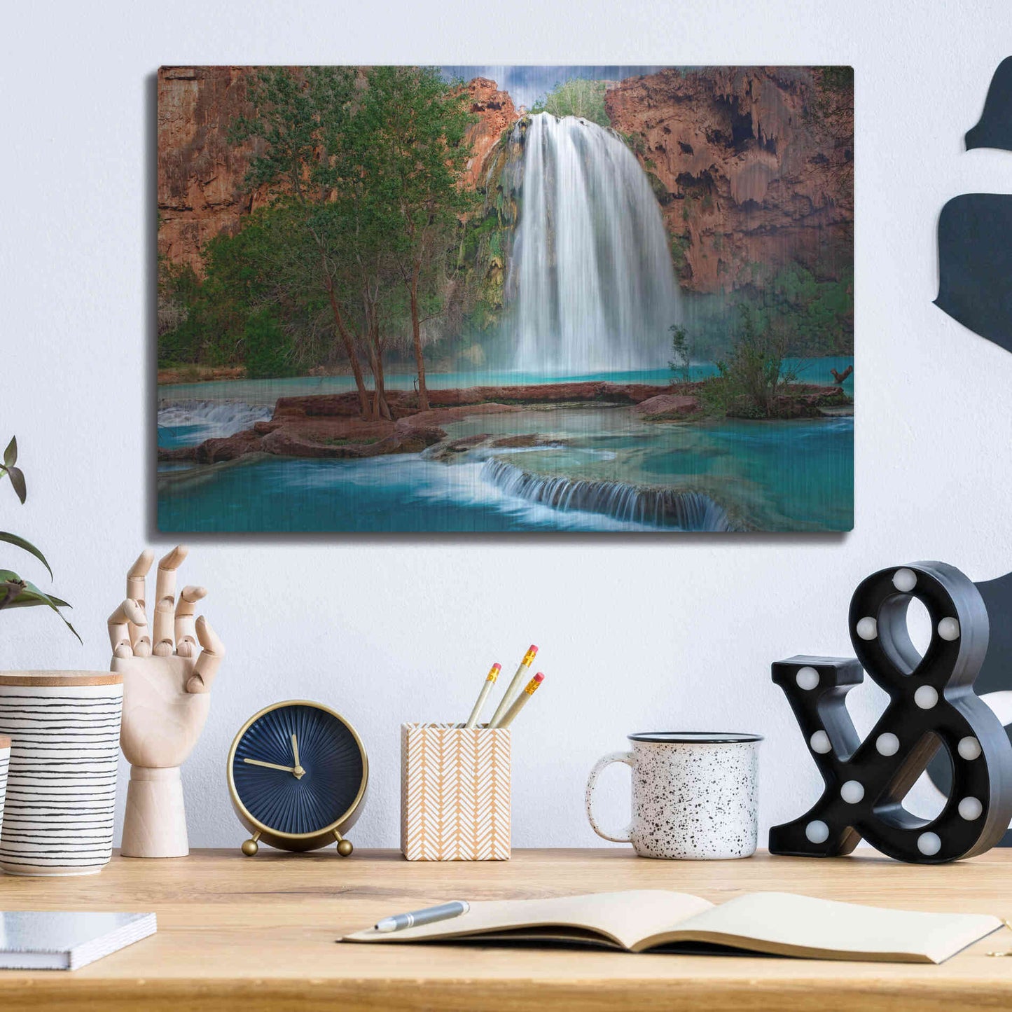 Luxe Metal Art 'Havasu Horizontal' by Mike Jones, Metal Wall Art,16x12