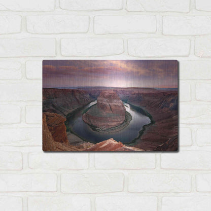 Luxe Metal Art 'Horseshoe Bend Dusk' by Mike Jones, Metal Wall Art,16x12