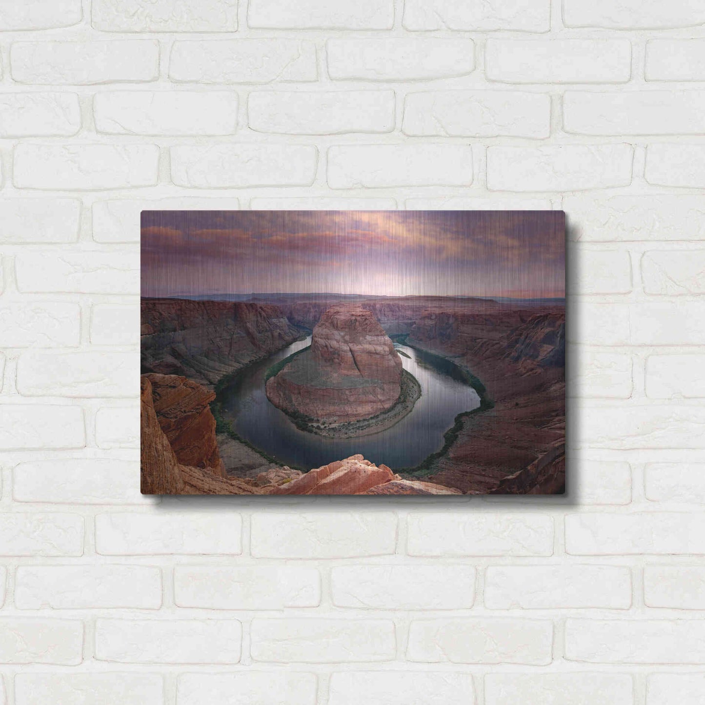 Luxe Metal Art 'Horseshoe Bend Dusk' by Mike Jones, Metal Wall Art,24x16