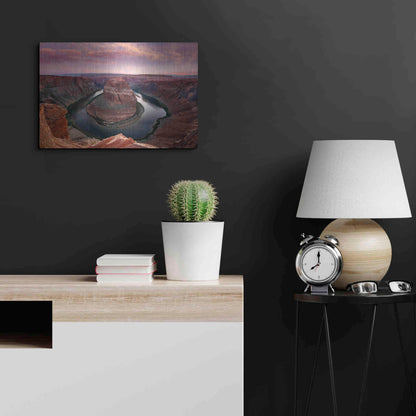 Luxe Metal Art 'Horseshoe Bend Dusk' by Mike Jones, Metal Wall Art,24x16