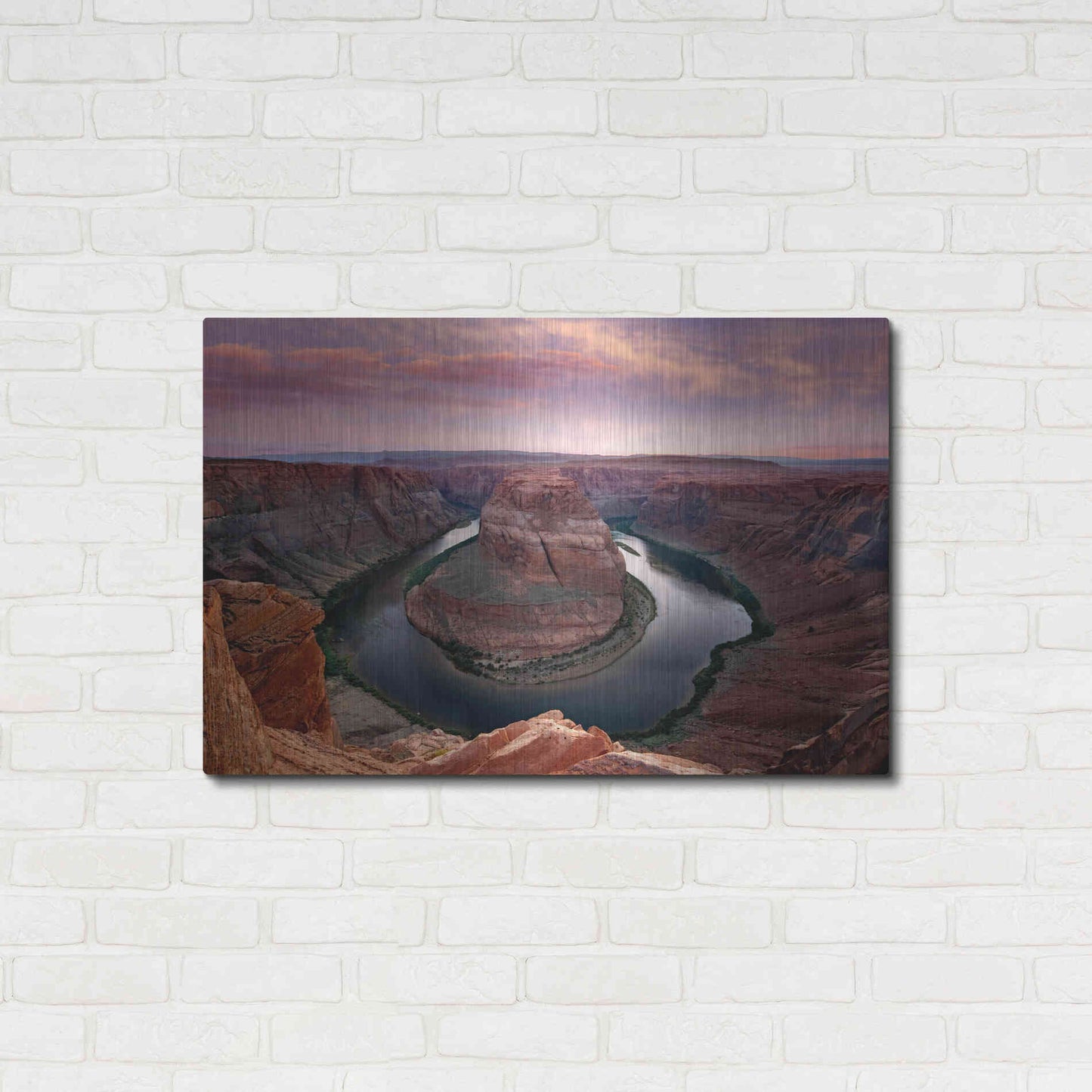 Luxe Metal Art 'Horseshoe Bend Dusk' by Mike Jones, Metal Wall Art,36x24