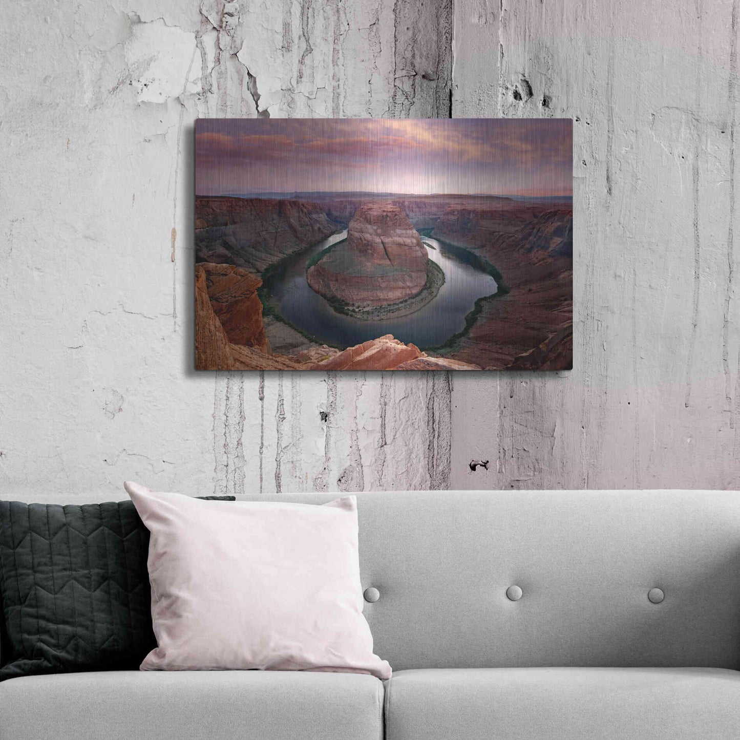 Luxe Metal Art 'Horseshoe Bend Dusk' by Mike Jones, Metal Wall Art,36x24