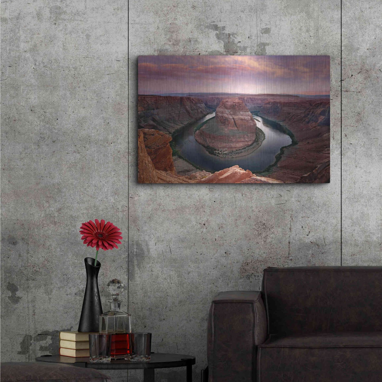 Luxe Metal Art 'Horseshoe Bend Dusk' by Mike Jones, Metal Wall Art,36x24