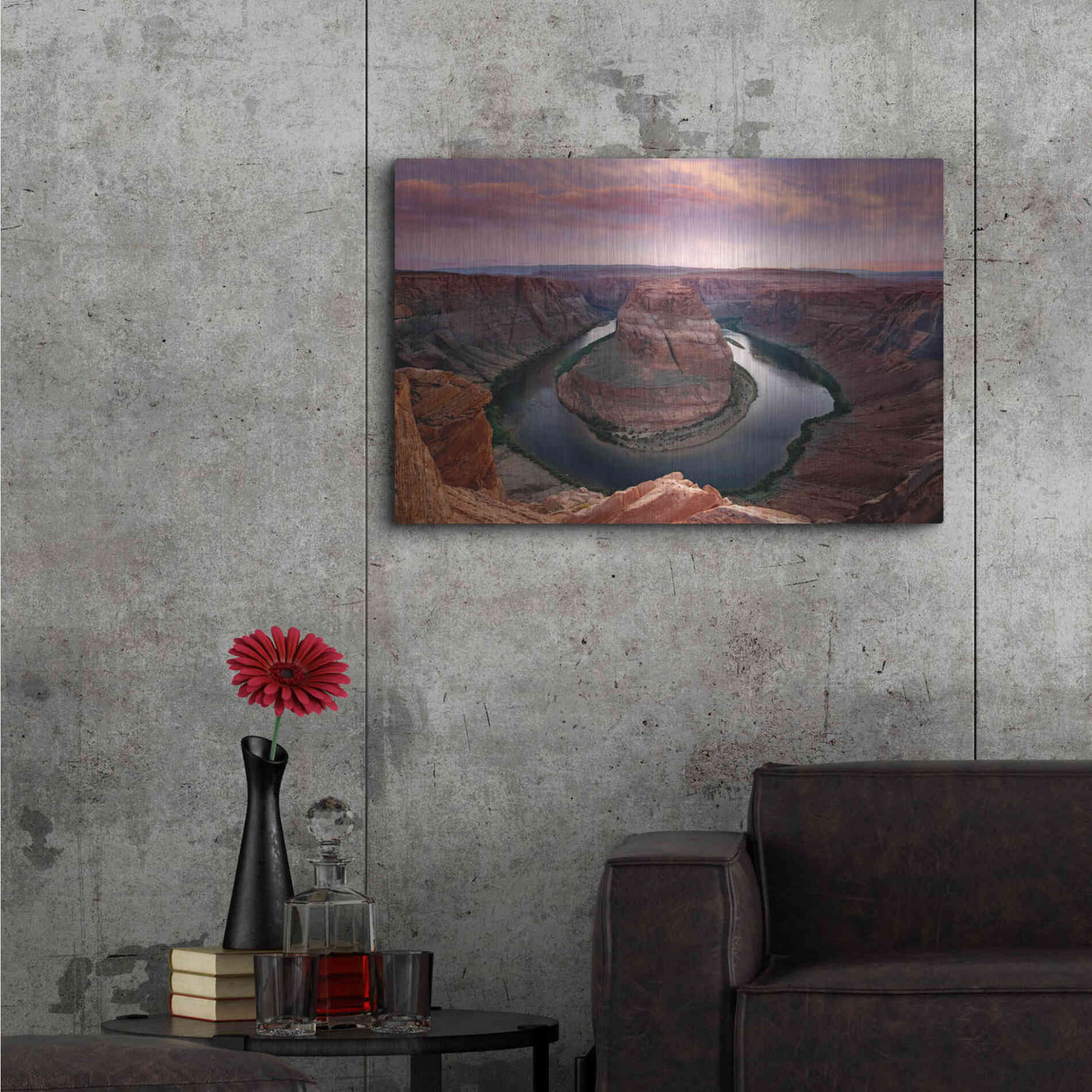 Luxe Metal Art 'Horseshoe Bend Dusk' by Mike Jones, Metal Wall Art,36x24