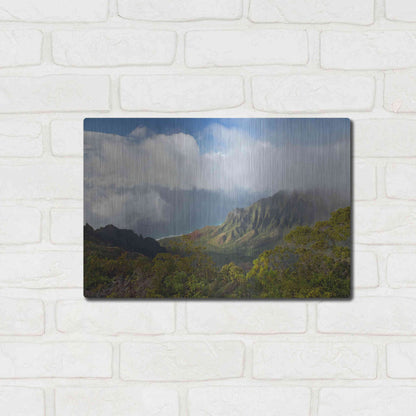 Luxe Metal Art 'Kauai Kalalou Canyon' by Mike Jones, Metal Wall Art,16x12