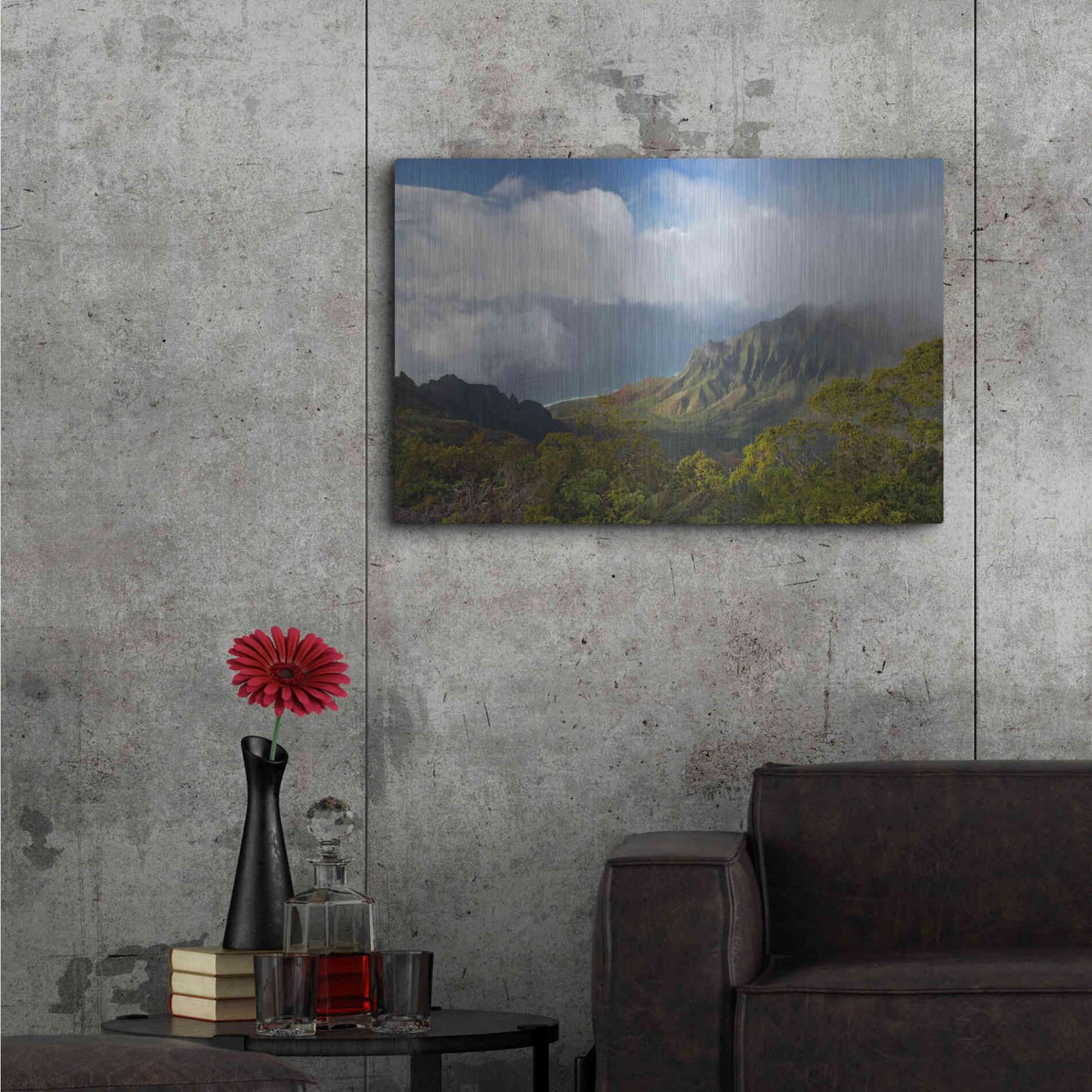 Luxe Metal Art 'Kauai Kalalou Canyon' by Mike Jones, Metal Wall Art,36x24