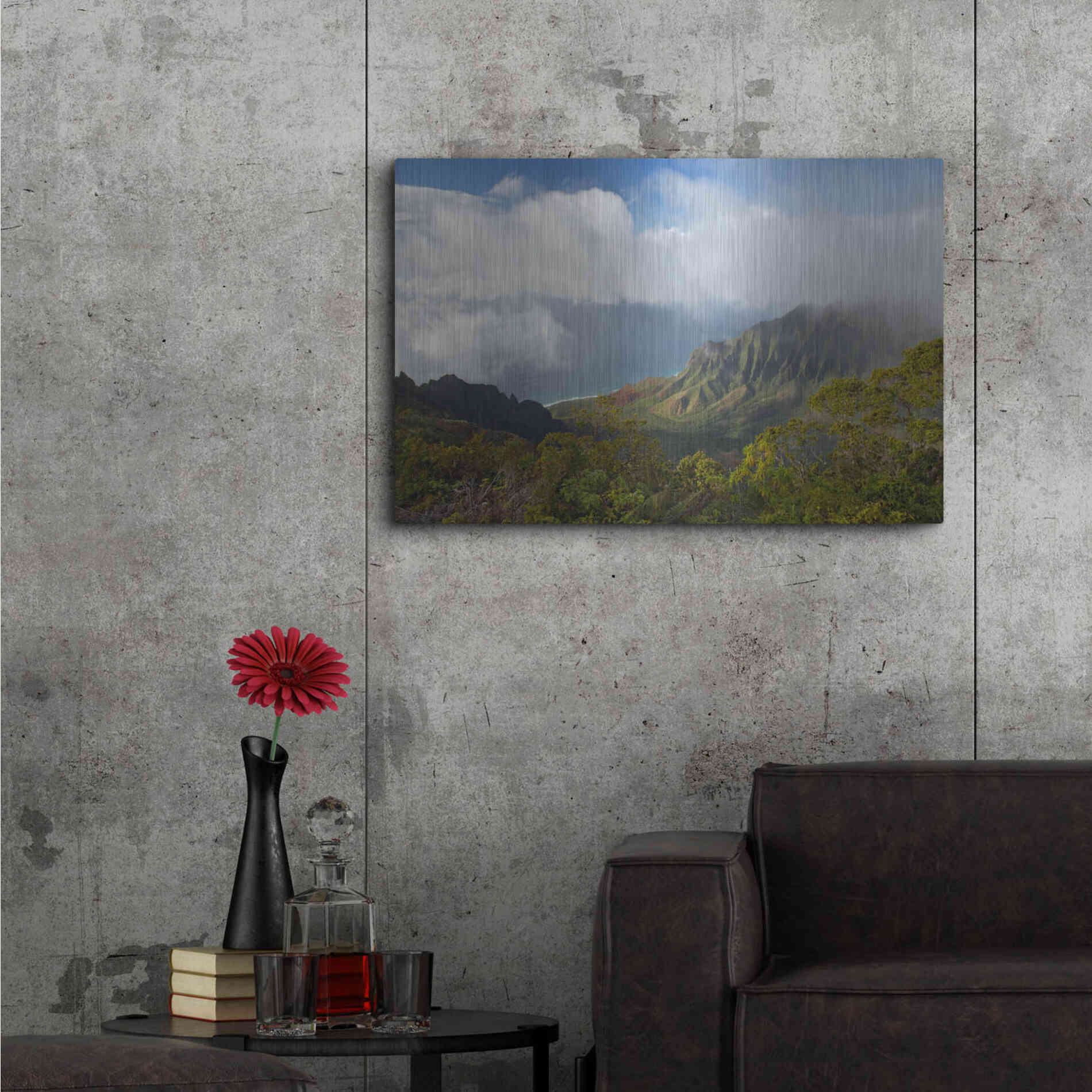Luxe Metal Art 'Kauai Kalalou Canyon' by Mike Jones, Metal Wall Art,36x24