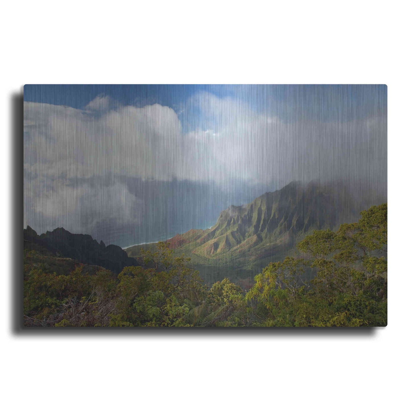 Luxe Metal Art 'Kauai Kalalou Canyon' by Mike Jones, Metal Wall Art