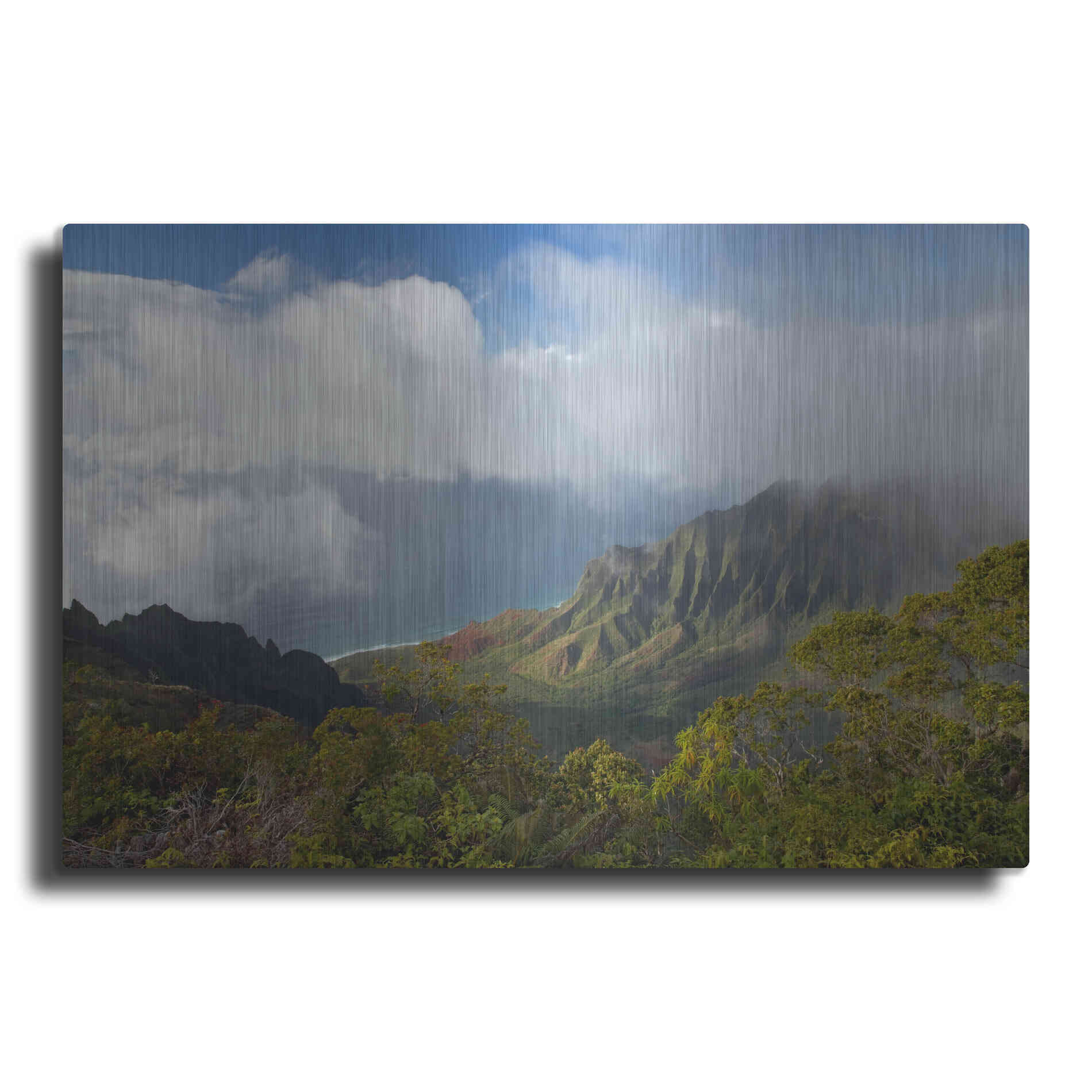 Luxe Metal Art 'Kauai Kalalou Canyon' by Mike Jones, Metal Wall Art