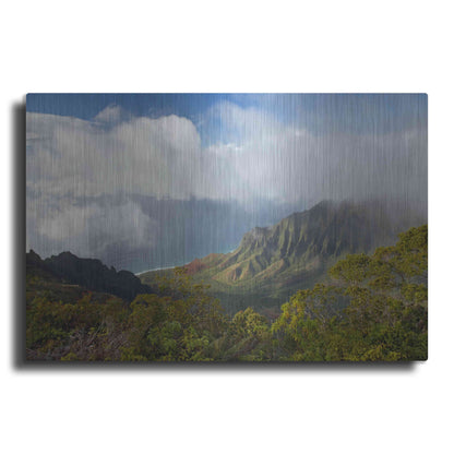 Luxe Metal Art 'Kauai Kalalou Canyon' by Mike Jones, Metal Wall Art