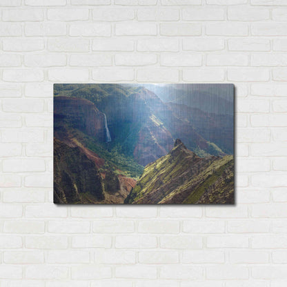 Luxe Metal Art 'Kauai Waimea Canyon Waipoo Falls' by Mike Jones, Metal Wall Art,36x24