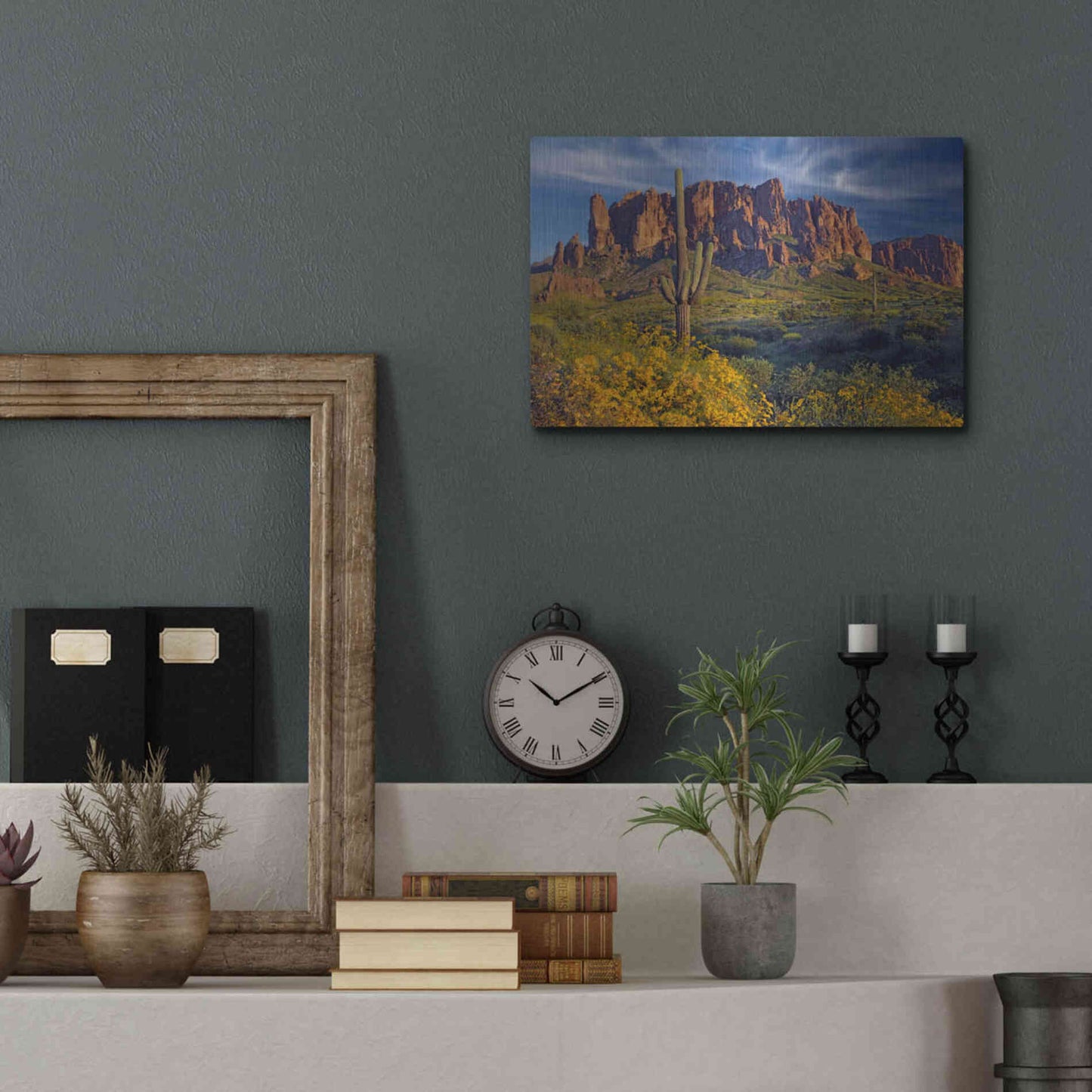 Luxe Metal Art 'Lost Dutchman flowers' by Mike Jones, Metal Wall Art,16x12