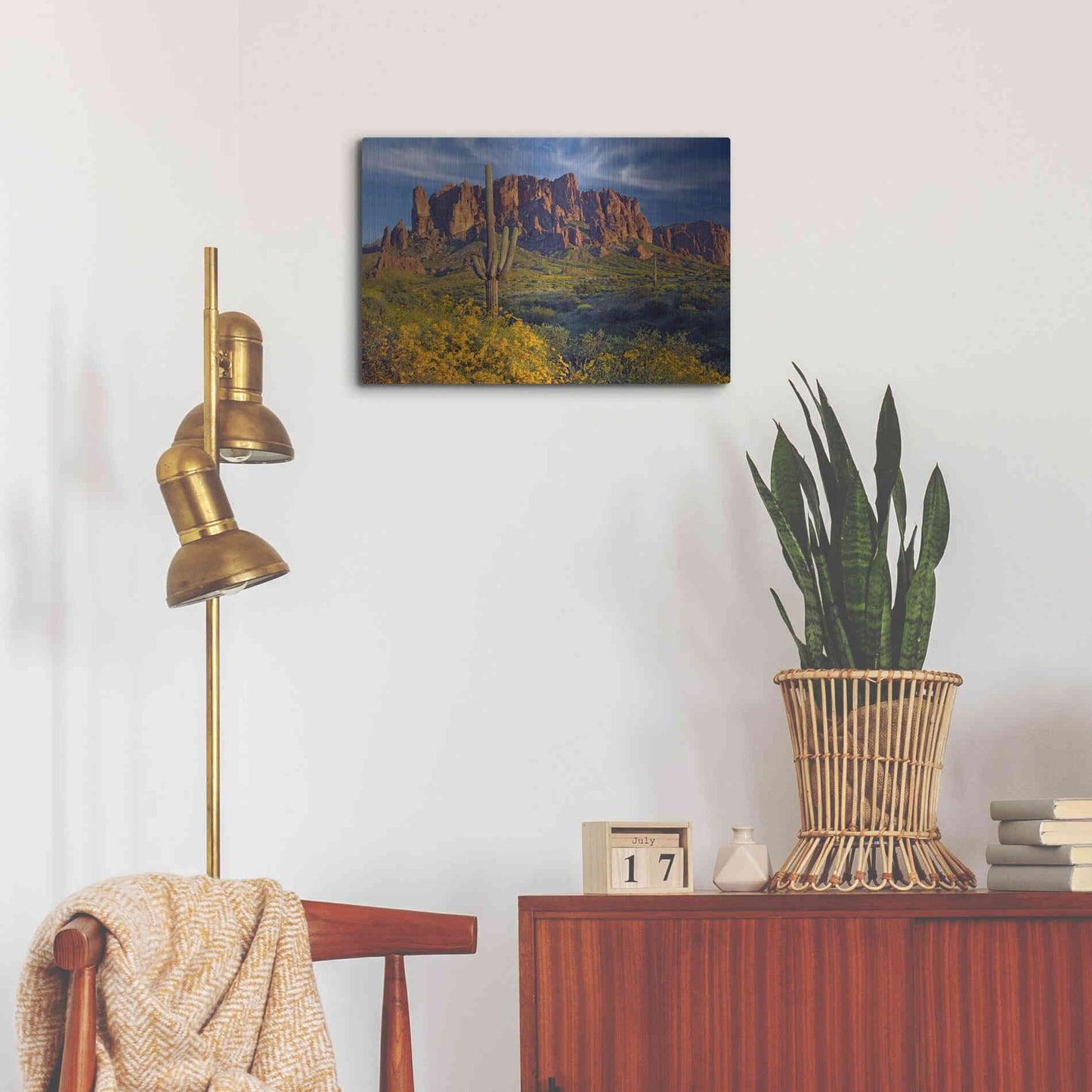 Luxe Metal Art 'Lost Dutchman flowers' by Mike Jones, Metal Wall Art,24x16
