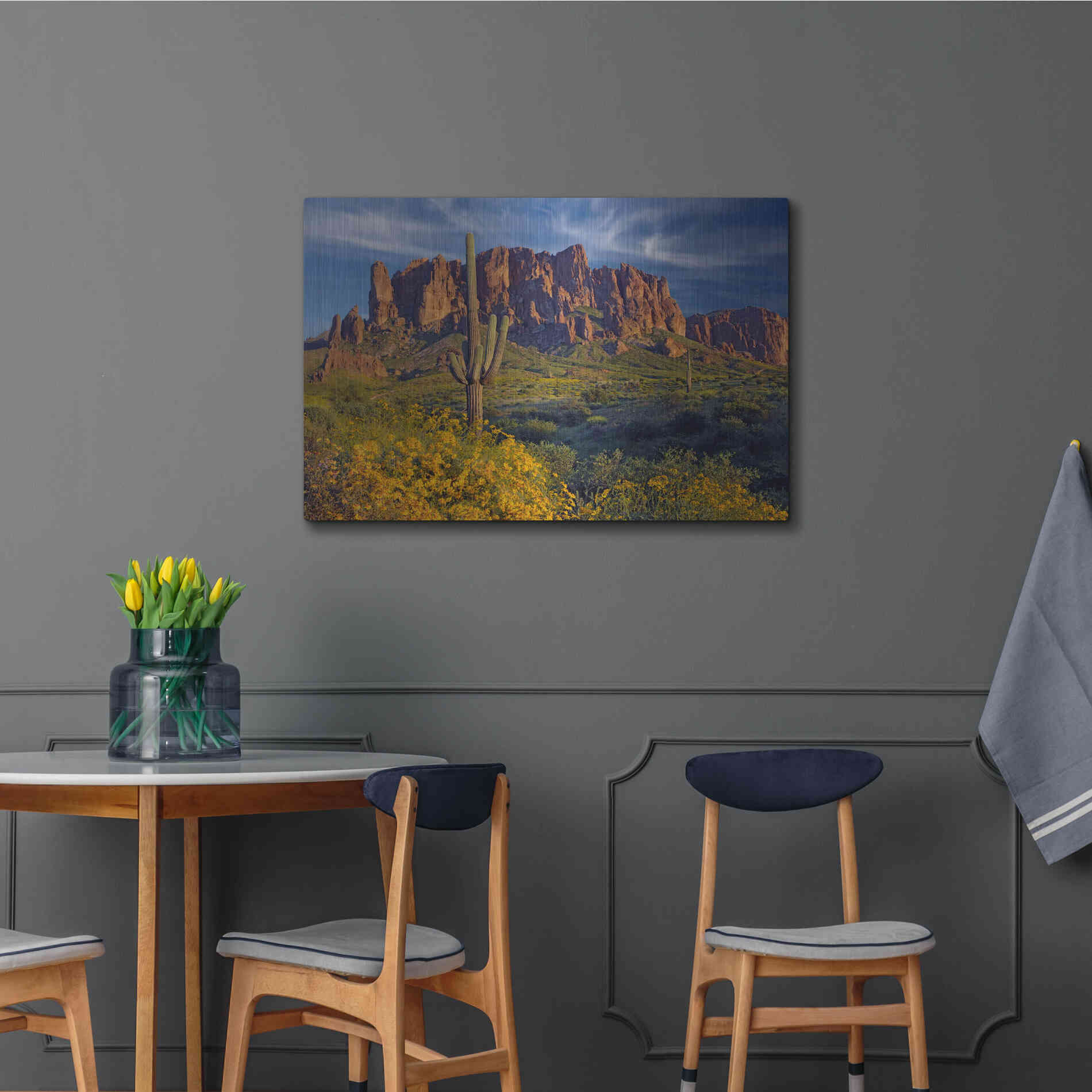 Luxe Metal Art 'Lost Dutchman flowers' by Mike Jones, Metal Wall Art,36x24