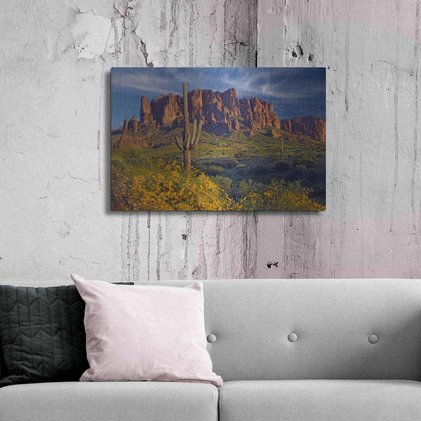 Luxe Metal Art 'Lost Dutchman flowers' by Mike Jones, Metal Wall Art,36x24